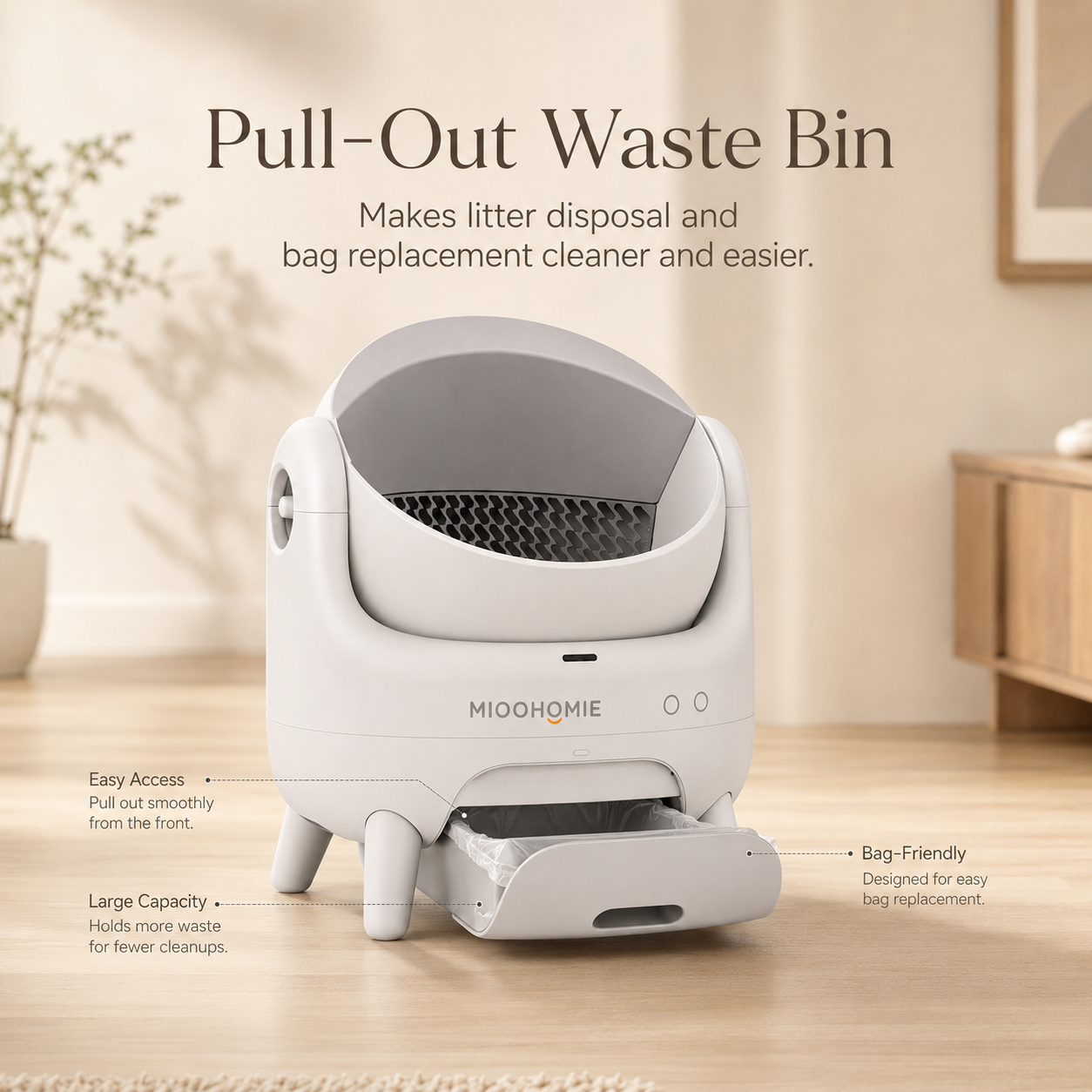 MiooHomie ML-P02 LITTY Cam Pro Camera Self-Cleaning Cat Litter Box with APP Control, Remote Video Monitoring & Odor Control