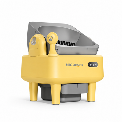 MiooHomie ML-S01 LITTY Air Semi-Covered Automatic Self-Cleaning Cat Litter Box with Low-Stress Entry and Safety Sensor Protection for Cats Under 22kg