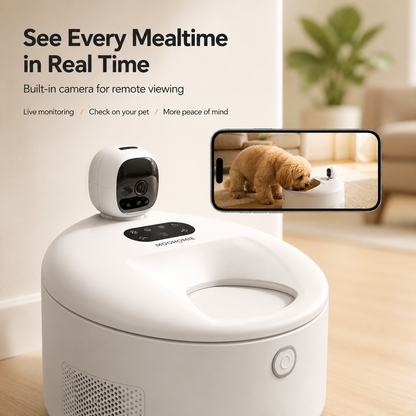 MiooHomie MF-P01 Smart Refrigerated Wet Food Pet Feeder with Camera, 5-Meal Automatic Feeder for Cats & Small Breeds