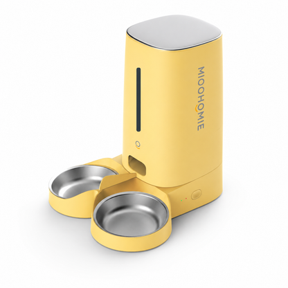 MiooHomie D02 WiFi Smart Pet Feeder with Dual Stainless Steel Bowls, 4L Automatic Cat and Small Dog Feeder