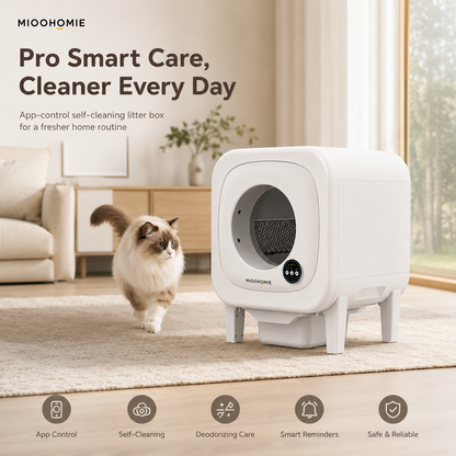 MiooHomie ML-P02 LITTY Cam Pro Camera Self-Cleaning Cat Litter Box with APP Control, Remote Video Monitoring & Odor Control