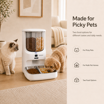 MiooHomie MF-M03 BOWLY Mix Pro 5L WiFi Smart Pet Feeder with Dual HD Cameras, UV Sterilization and Dual Food Storage for Cats & Small Dogs