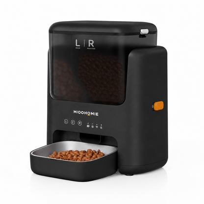 MiooHomie L01 BOWLY Dual-Compartment WiFi Smart Pet Feeder for Cats and Small Breed Dogs