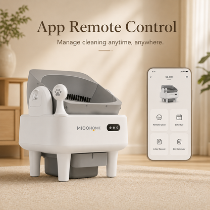 MiooHomie ML-C01 LITTY Smart Automatic Cat Litter Box, WiFi App Self-Cleaning Litter Box with Safety Sensors for Cats up to 22kg