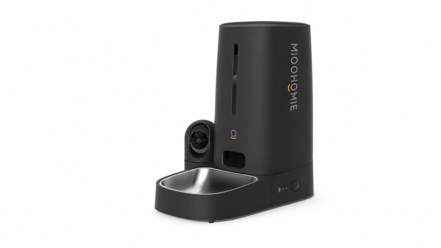 MiooHomie C-01 Smart Automatic Pet Feeder with 2MP Camera, 4L WiFi App Control & Low Food Alerts