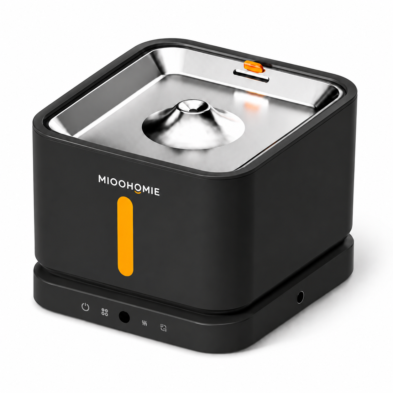 MiooHomie P03 3L Smart Pet Water Fountain with Stainless Steel Drinking Tray, Quiet Pump and Low Water Reminder for Cats and Small Dogs