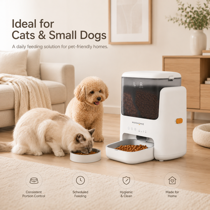 MiooHomie L01 BOWLY Dual-Compartment WiFi Smart Pet Feeder for Cats and Small Breed Dogs