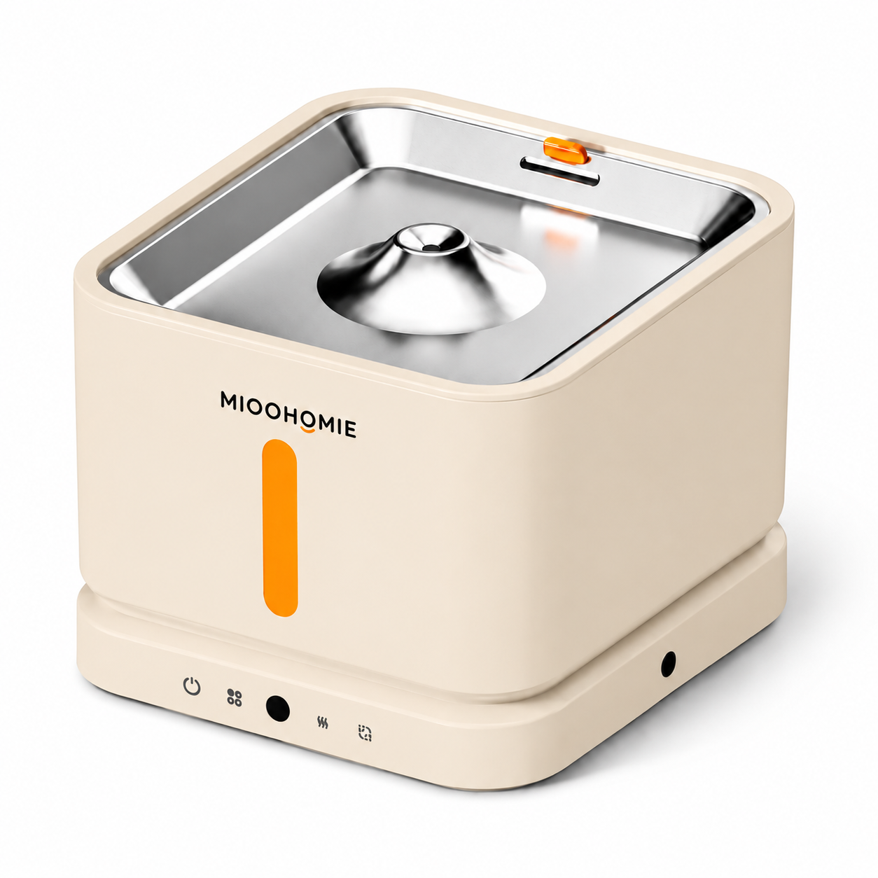 MiooHomie P03 3L Smart Pet Water Fountain with Stainless Steel Drinking Tray, Quiet Pump and Low Water Reminder for Cats and Small Dogs