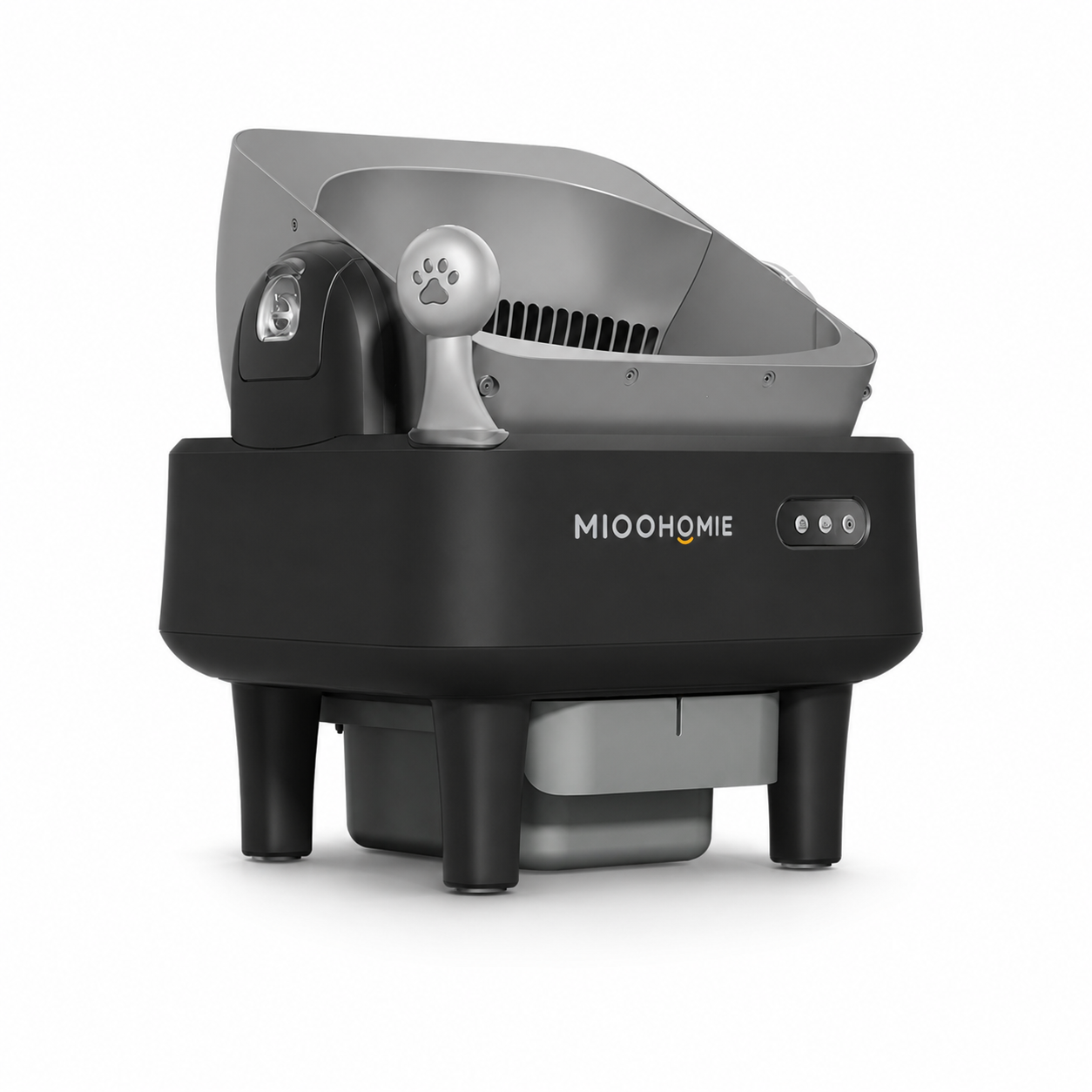 MiooHomie ML-S01 LITTY Air Semi-Covered Automatic Self-Cleaning Cat Litter Box with Low-Stress Entry and Safety Sensor Protection for Cats Under 22kg