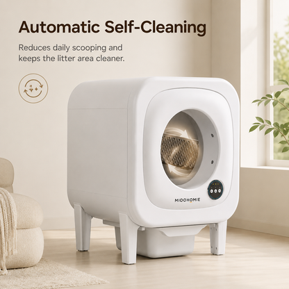 MiooHomie ML-L01 LITTY Max Smart Self-Cleaning Cat Litter Box with 10L Waste Compartment for Multi-Cat Homes