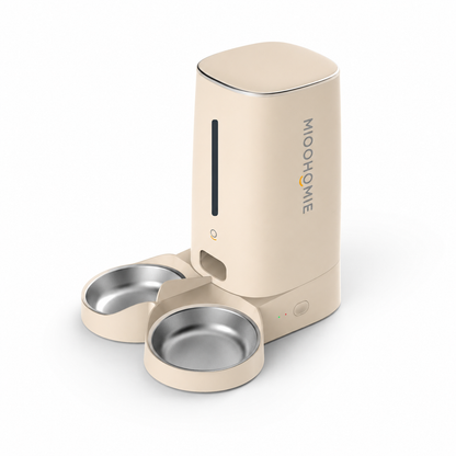 MiooHomie D02 WiFi Smart Pet Feeder with Dual Stainless Steel Bowls, 4L Automatic Cat and Small Dog Feeder