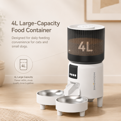 MiooHomie D03 Dual-Bowl 2K Camera WiFi Smart Pet Feeder for Multi-Pet Homes