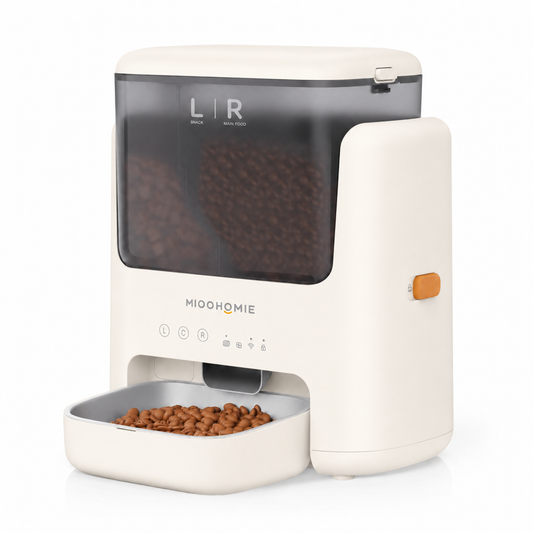 MiooHomie L01 BOWLY Dual-Compartment WiFi Smart Pet Feeder for Cats and Small Breed Dogs