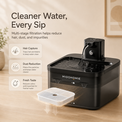 MIOOHOMIE MW-B05 FLOWLY GO Cordless Smart Pet Water Fountain with 4000mAh Rechargeable Battery & 3L Capacity