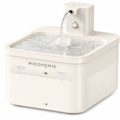 MIOOHOMIE MW-B06 FLOWLY Go Pro 5200mAh Smart Pet Water Fountain with 3L Capacity, Multi-Stage Filtration & Smart Reminders