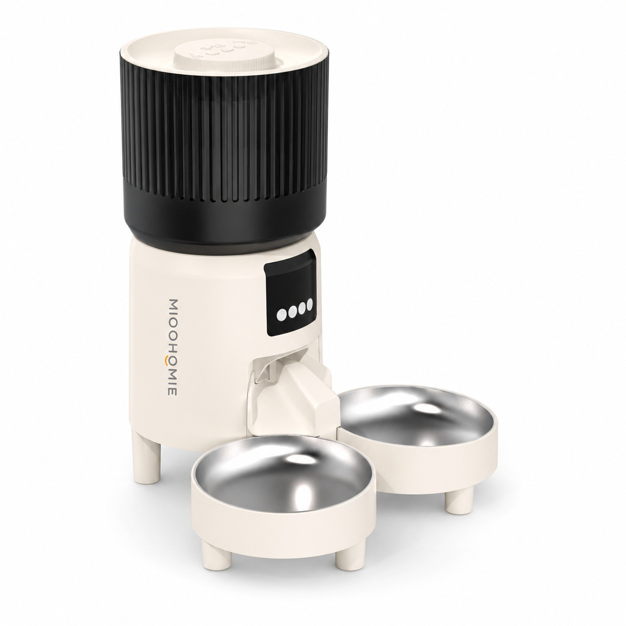 MiooHomie C-04 4L Dual-Bowl Automatic Cat Feeder with 1080P Camera, Wi-Fi App Control for Two Pets