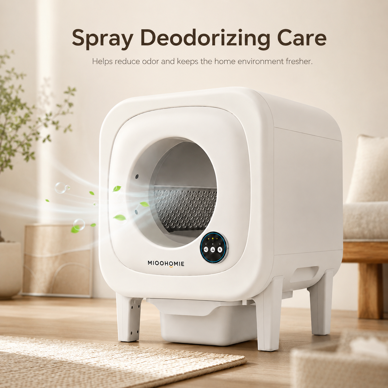 MiooHomie ML-L01 LITTY Max Smart Self-Cleaning Cat Litter Box with 10L Waste Compartment for Multi-Cat Homes