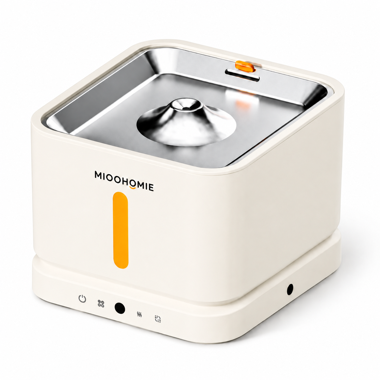MiooHomie P03 3L Smart Pet Water Fountain with Stainless Steel Drinking Tray, Quiet Pump and Low Water Reminder for Cats and Small Dogs