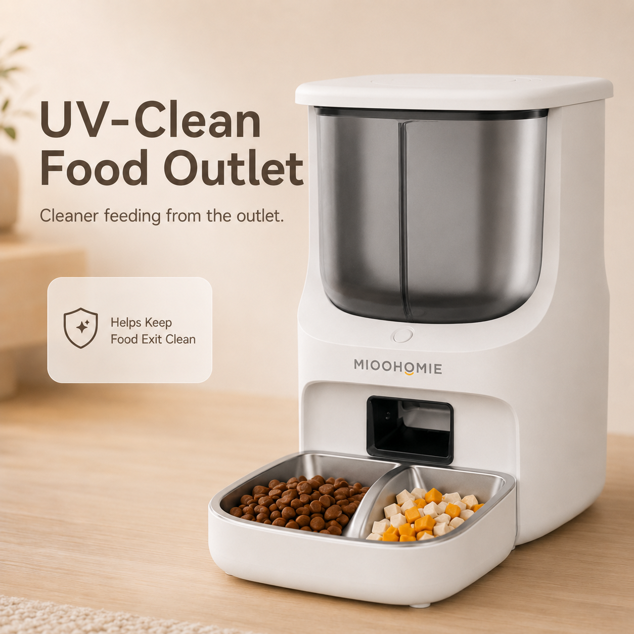 MiooHomie S01 BOWLY 5L Dual-Food WiFi Smart Pet Feeder for Dry Food & Freeze-Dried Treats