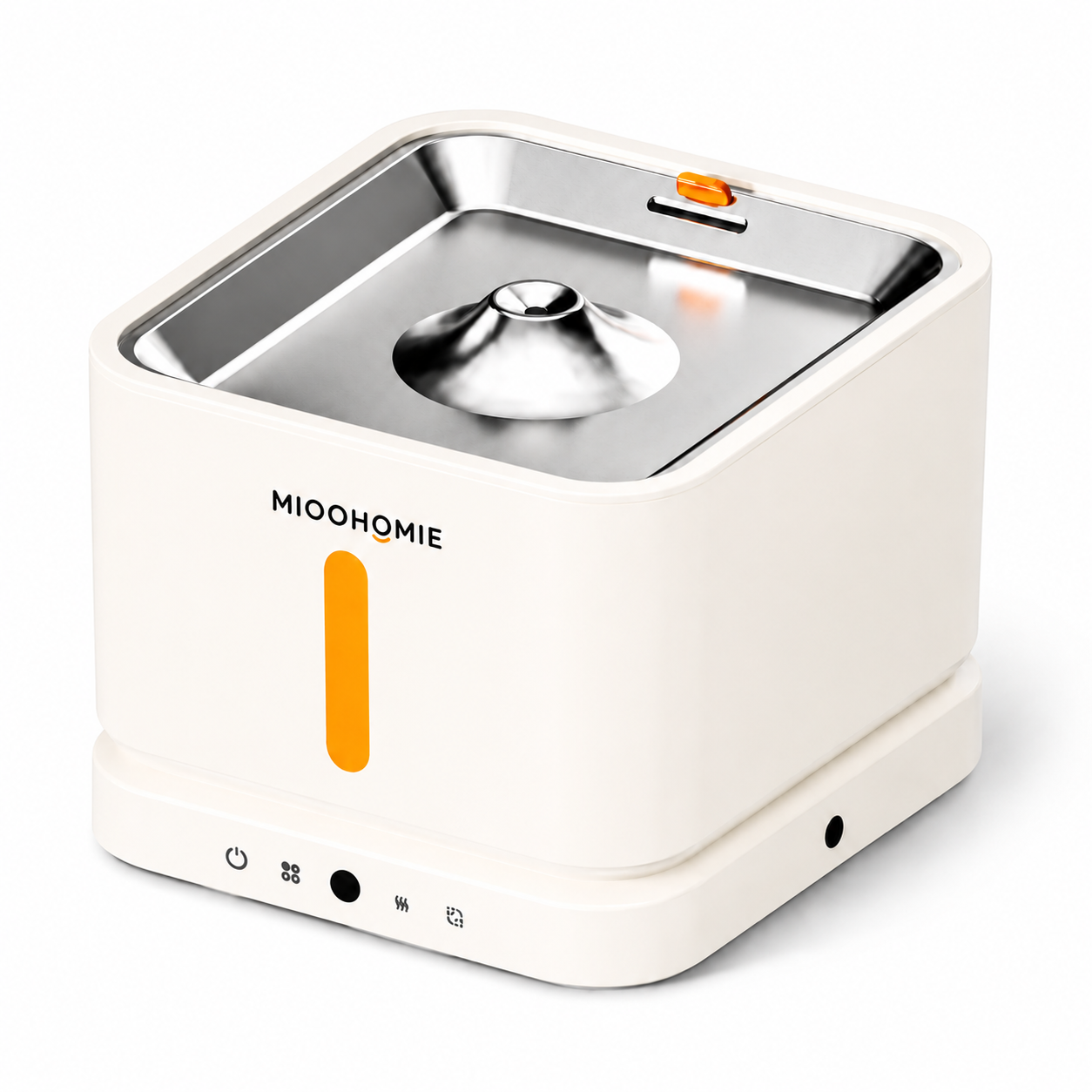 MiooHomie P03 3L Smart Pet Water Fountain with Stainless Steel Drinking Tray, Quiet Pump and Low Water Reminder for Cats and Small Dogs