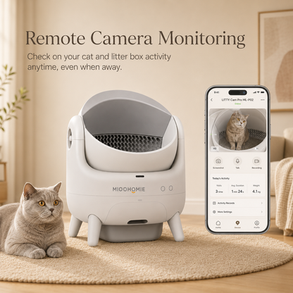 MiooHomie ML-P02 LITTY Cam Pro Camera Self-Cleaning Cat Litter Box with APP Control, Remote Video Monitoring & Odor Control
