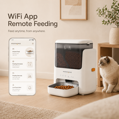 MiooHomie L01 BOWLY Dual-Compartment WiFi Smart Pet Feeder for Cats and Small Breed Dogs