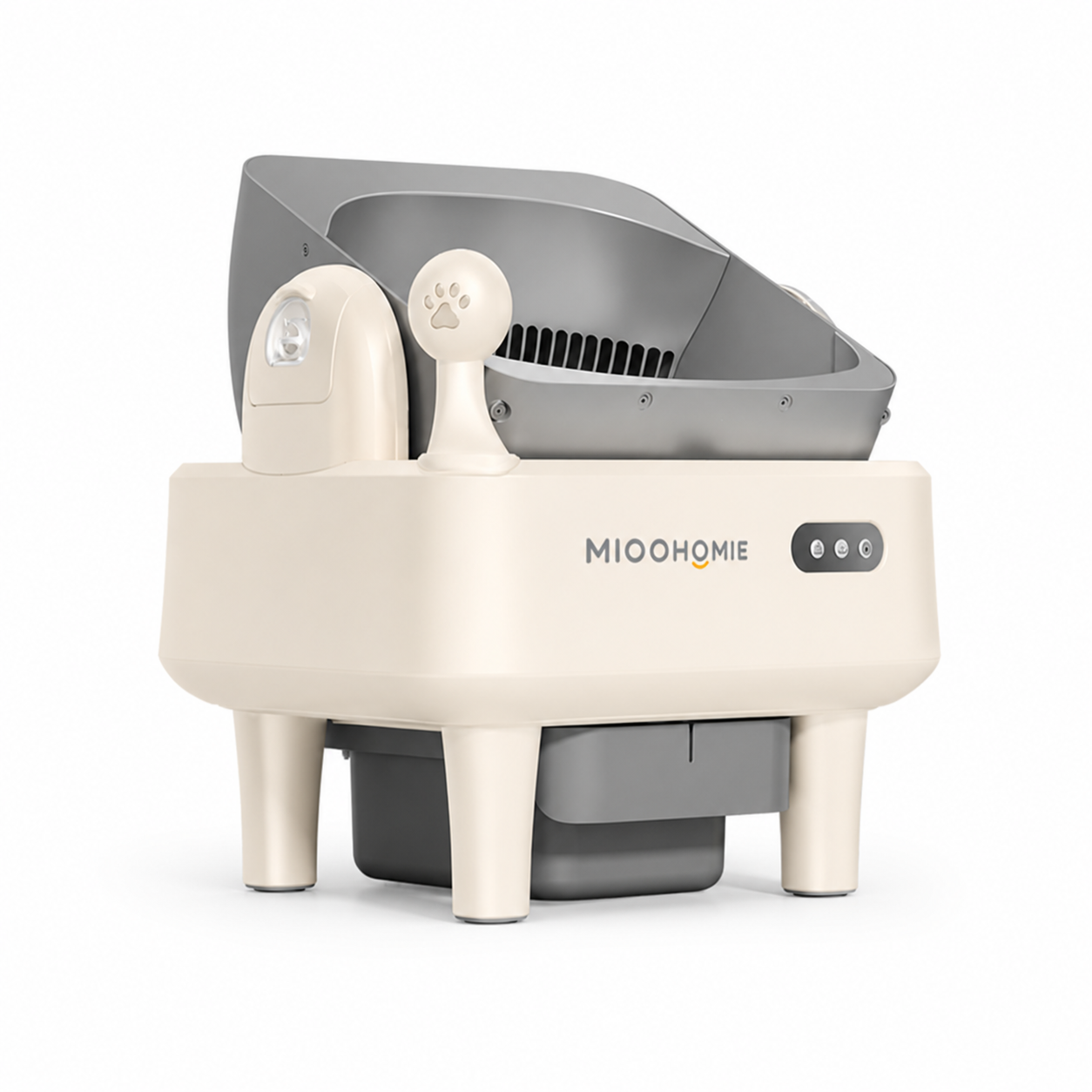 MiooHomie ML-S01 LITTY Air Semi-Covered Automatic Self-Cleaning Cat Litter Box with Low-Stress Entry and Safety Sensor Protection for Cats Under 22kg