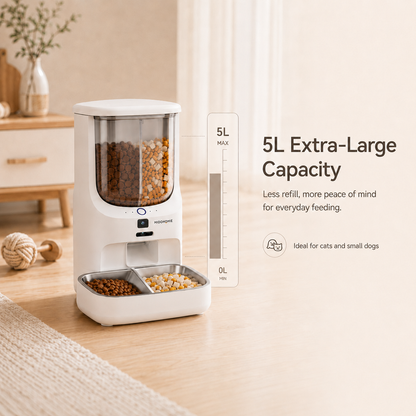 MiooHomie M03 BOWLY Mix Pro Dual-Food WiFi Smart Pet Feeder with Dual HD Cameras and UV Sterilization for Cats and Small Breed Dogs
