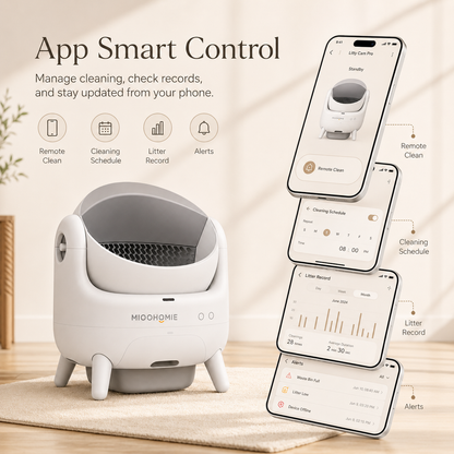 MiooHomie ML-P02 LITTY Cam Pro Camera Self-Cleaning Cat Litter Box with APP Control, Remote Video Monitoring & Odor Control