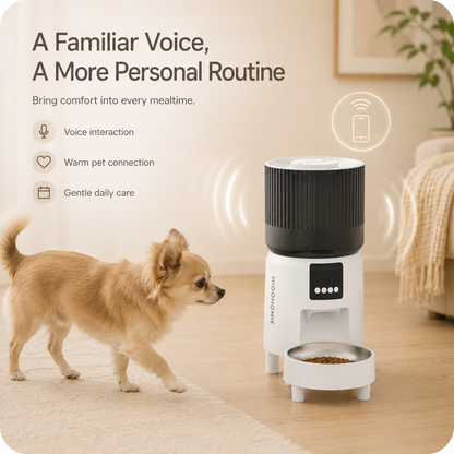 MiooHomie C-03 4L Automatic Cat Feeder with 1080P Camera, 2.4GHz/5GHz Wi-Fi & App Remote Feeding