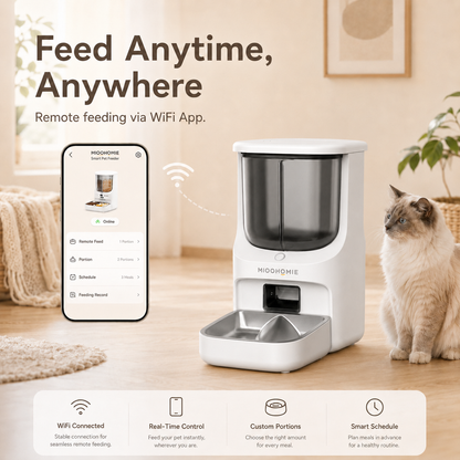 MiooHomie S01 BOWLY 5L Dual-Food WiFi Smart Pet Feeder for Dry Food & Freeze-Dried Treats
