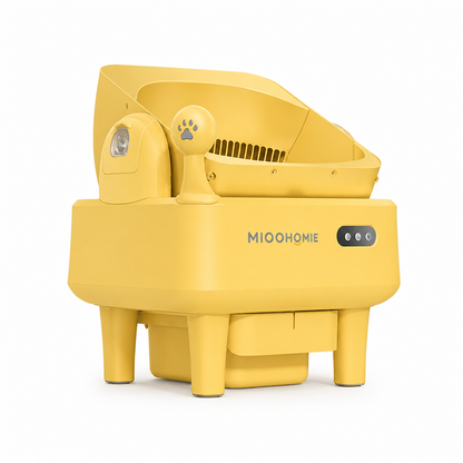 MiooHomie ML-C02 LITTY Fresh Spray Deodorizing Self-Cleaning Cat Litter Box, Semi-Open APP Smart Automatic Cat Toilet with Pull-Out Waste Bin for Multi-Cat Homes