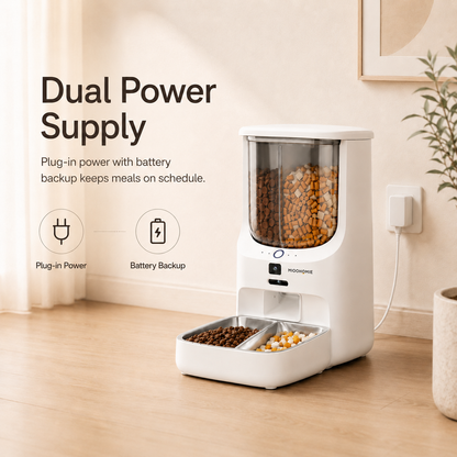 MiooHomie MF-M03 BOWLY Mix Pro 5L WiFi Smart Pet Feeder with Dual HD Cameras, UV Sterilization and Dual Food Storage for Cats & Small Dogs