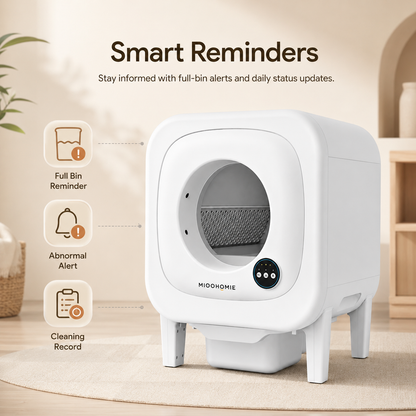 MiooHomie ML-L01 LITTY Max Smart Self-Cleaning Cat Litter Box with 10L Waste Compartment for Multi-Cat Homes