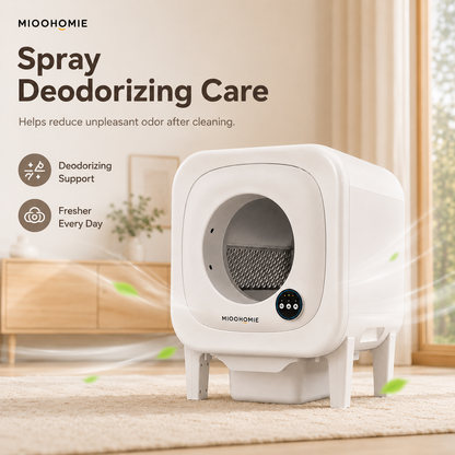 MiooHomie ML-P01 LITTY Pro App-Control Self-Cleaning Cat Litter Box with Smart Reminders, 10L Waste Bin & Odor Control for Cats Under 22kg