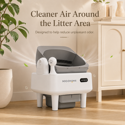 MiooHomie ML-C01 LITTY Smart Automatic Cat Litter Box, WiFi App Self-Cleaning Litter Box with Safety Sensors for Cats up to 22kg