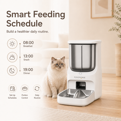 MiooHomie S01 BOWLY 5L Dual-Food WiFi Smart Pet Feeder for Dry Food & Freeze-Dried Treats