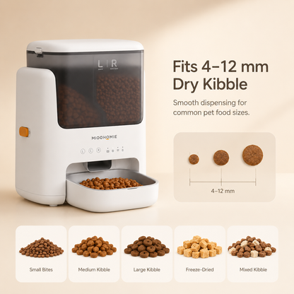 MiooHomie L01 BOWLY Dual-Compartment WiFi Smart Pet Feeder for Cats and Small Breed Dogs