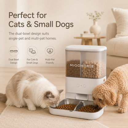 MiooHomie MF-M02 BOWLY Treat Cam WiFi Smart Pet Feeder with Dual Food & Treat Storage